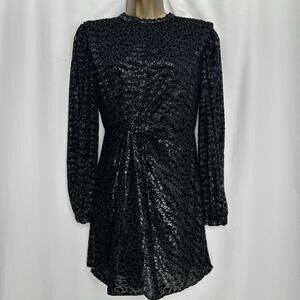 All Saints | Dresses | Allsaints Mika Padded Shoulder Leather Shift Mini  Dress Black Womens Size 4 | Poshmark